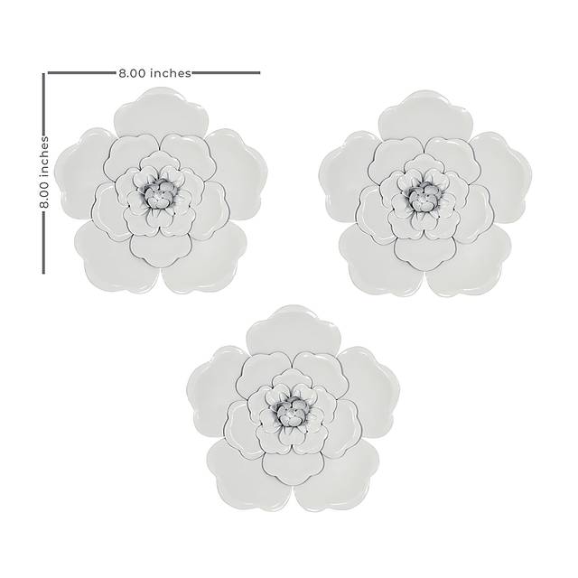 Machala White Wall Flowers Set of 3 - Thumbnail - Image 7