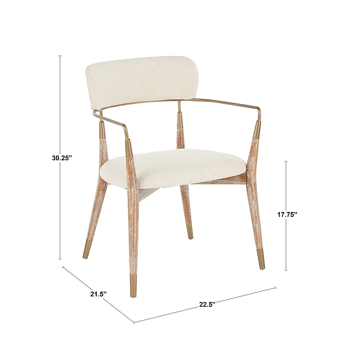 Mackling Cream Colors,Light Wood,White Arm Chair, Set Of 2 | Rooms to Go