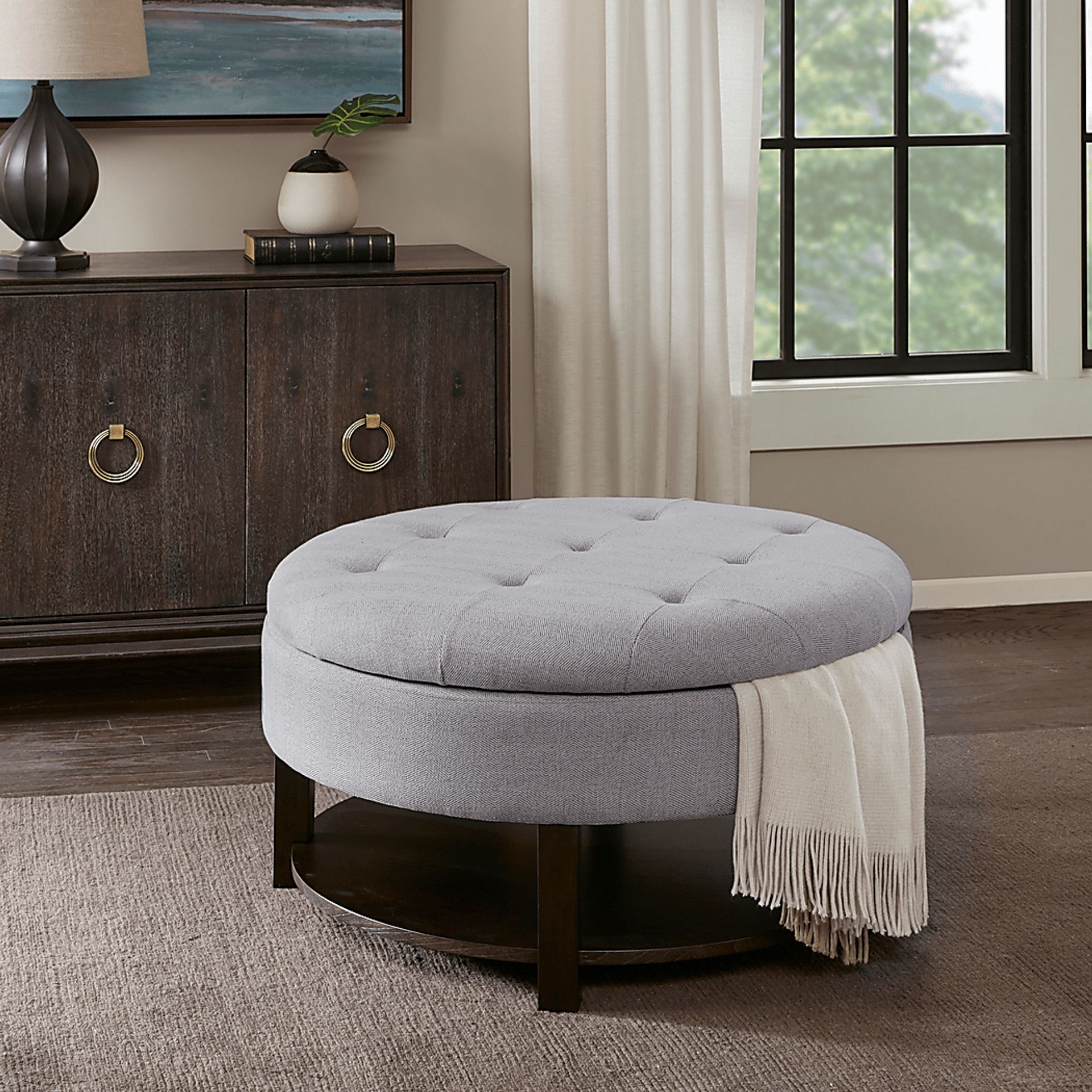 Macmora Gray Storage Ottoman - Image 5