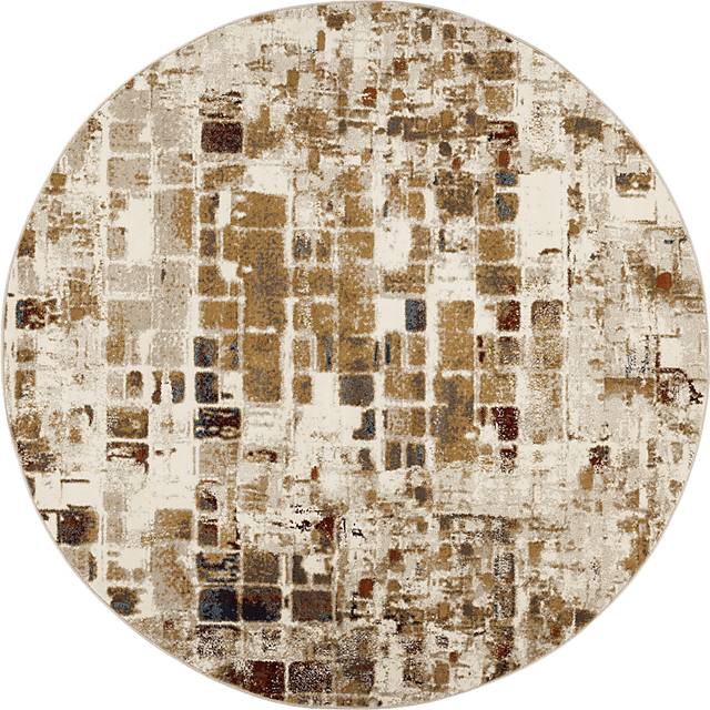 Maddox Brown 7'7 Round Rug - Thumbnail - Image 1