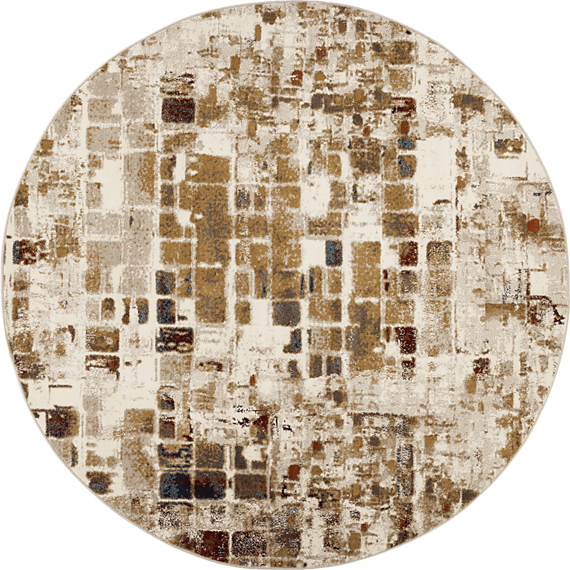 Maddox Brown 7'7 Round Rug - Image 1
