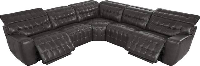 Maddox Manor Dark Gray Leather 8 Pc Dual Power Reclining Sectional Living Room - Thumbnail - Image 6
