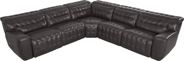 Maddox Manor Dark Gray Leather 8 Pc Dual Power Reclining Sectional Living Room - Thumbnail - Image 7