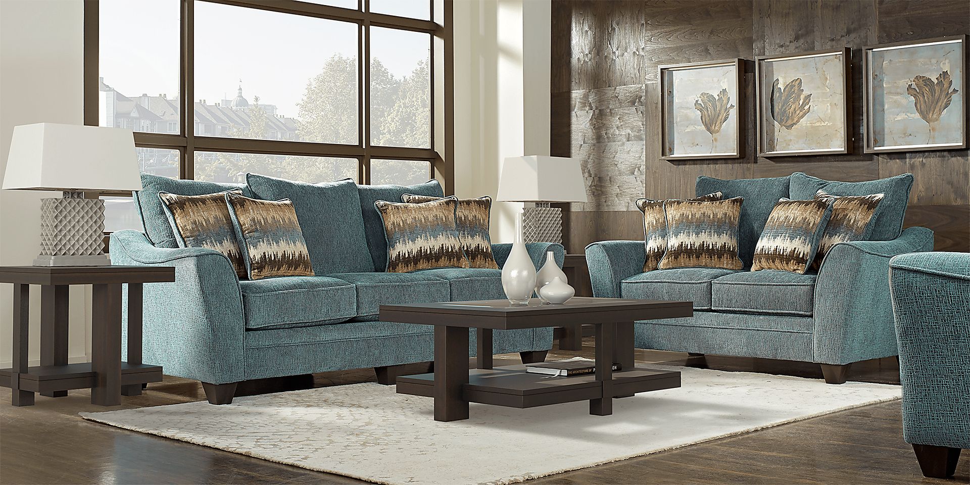 Madeley Teal 7 Pc Living Room - Image 1