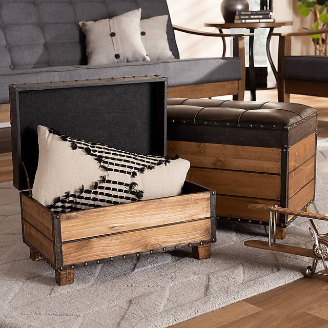 Madewood Brown Ottoman, Set of 2 - Thumbnail - Image 2