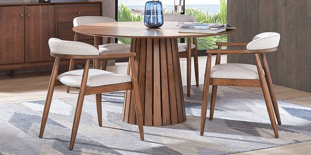 Madrid Walnut Round Dining Table - Thumbnail - Image 2