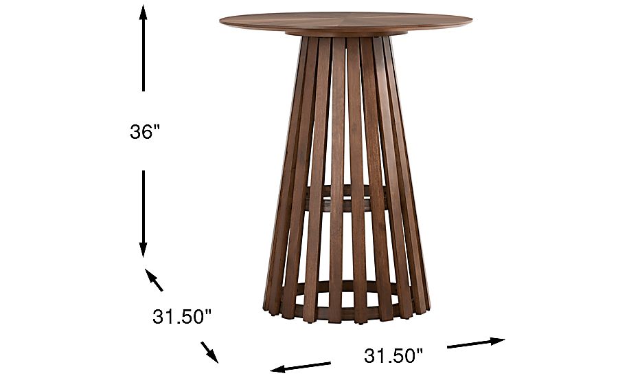 Madrid Walnut Round Counter Height Dining Table - Thumbnail 4