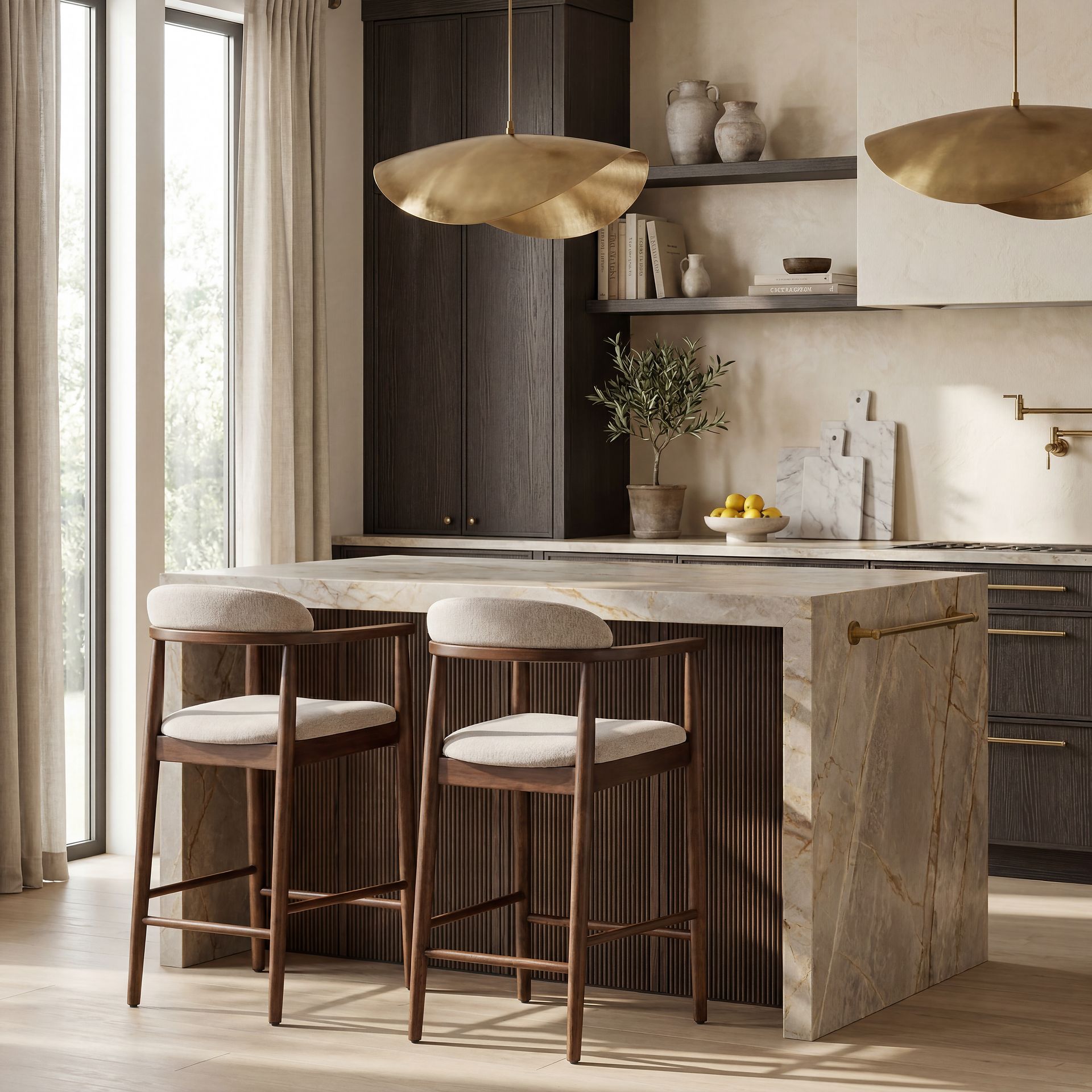 Madrid Walnut 3 Pc Round Counter Height Dining Room - Image 8
