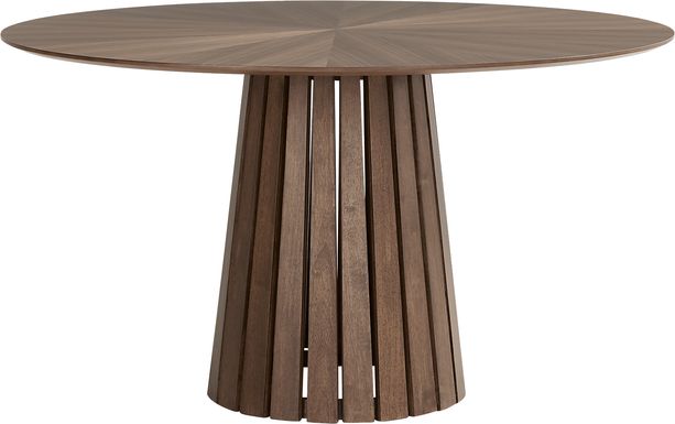 Madrid Walnut Finish Round Dining Table