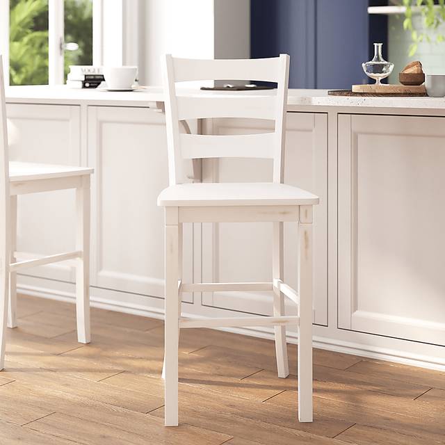 Madrona White Barstool, Set of 2 - Thumbnail - Image 2