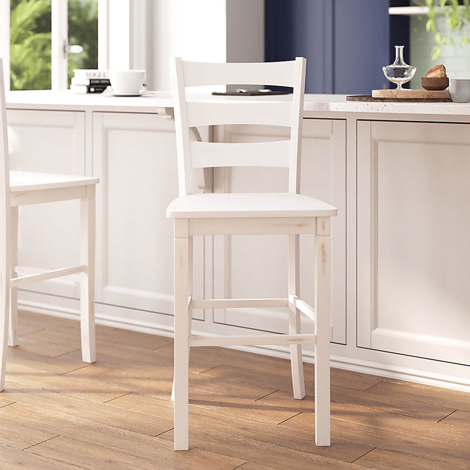 Madrona White Barstool, Set of 2 - Image 2