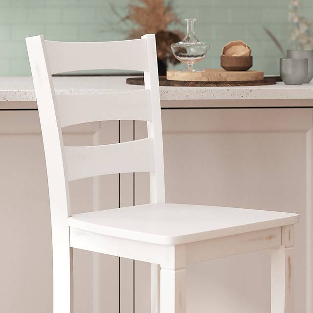 Madrona White Barstool, Set of 2 - Thumbnail - Image 4