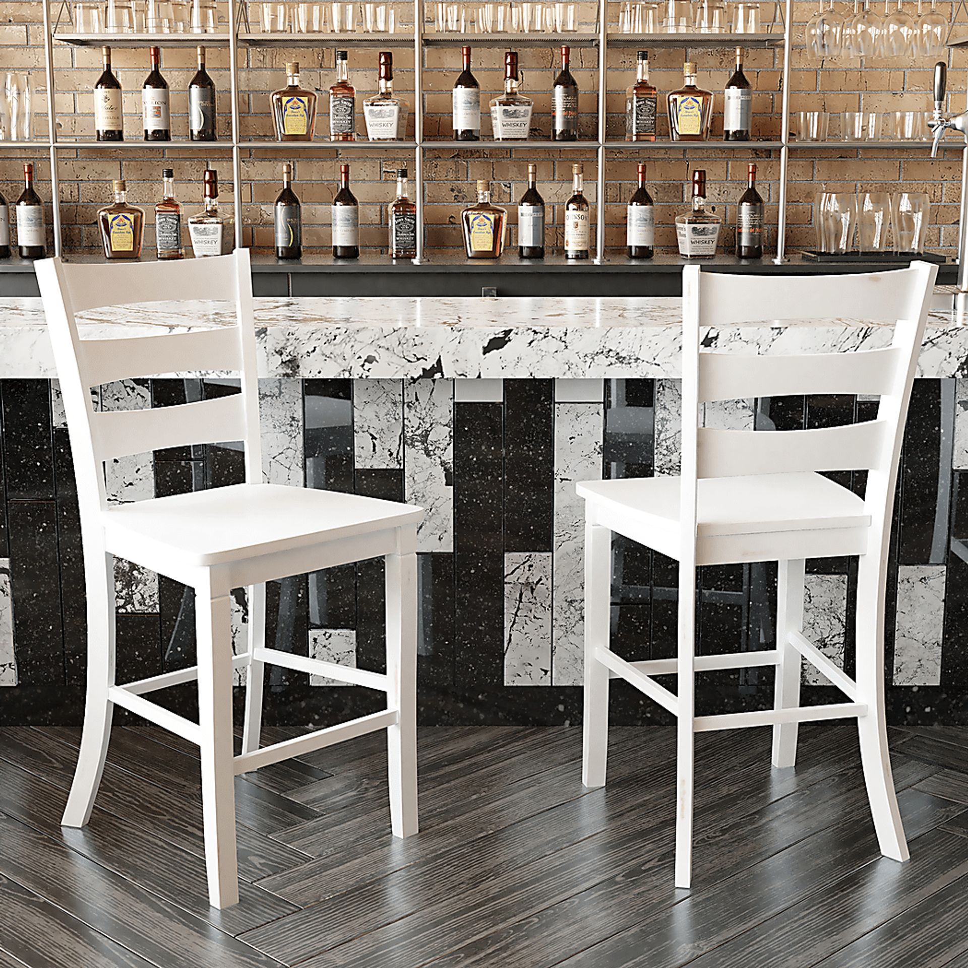 Madrona White Counter Height Stool, Set of 2 - Image 2