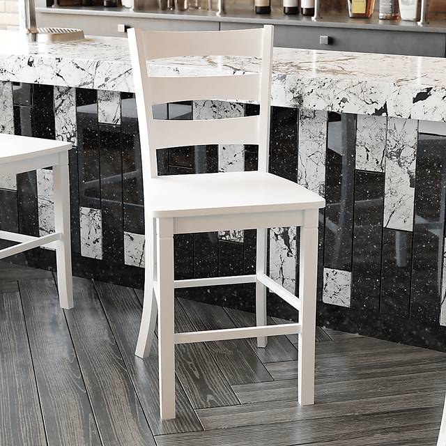 Madrona White Counter Height Stool, Set of 2 - Thumbnail - Image 3