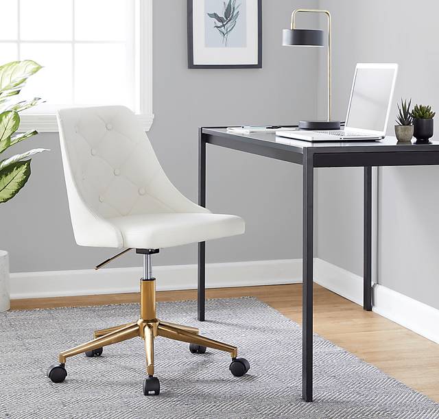 Maebeth I White Office Chair - Thumbnail - Image 2