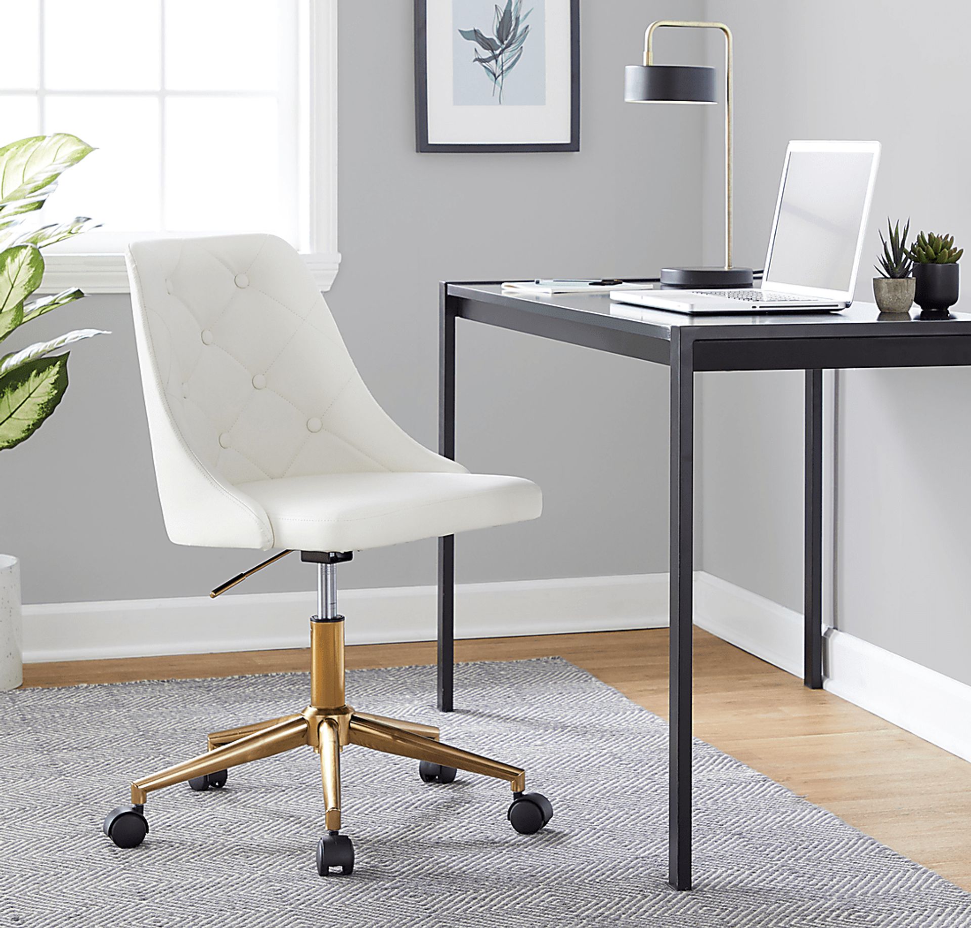 Maebeth I White Office Chair - Image 2