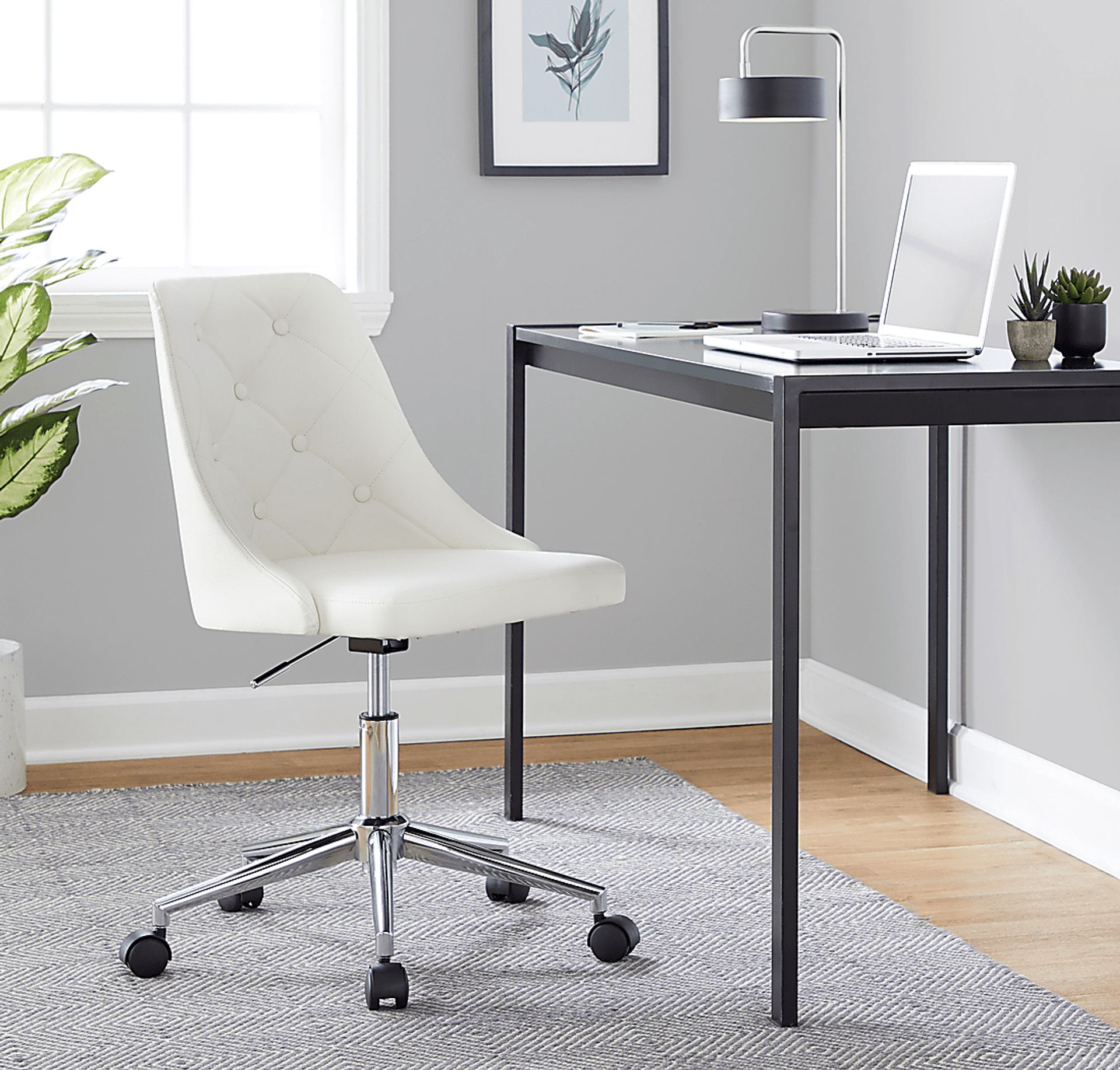 Maebeth II White Office Chair - Image 2