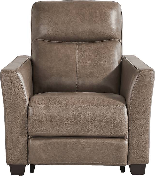 Maestro Mushroom Leather Dual Power Recliner - Thumbnail - Image 2