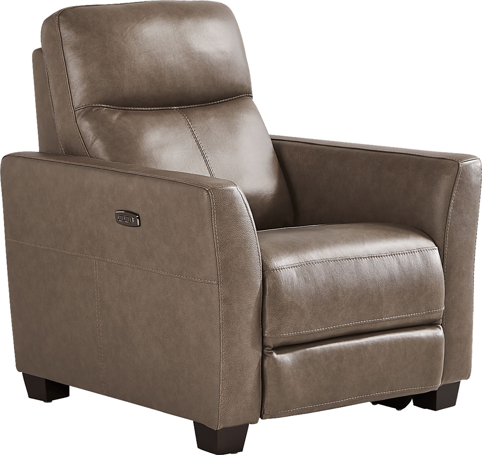 Maestro Mushroom Leather Dual Power Recliner - Image 3