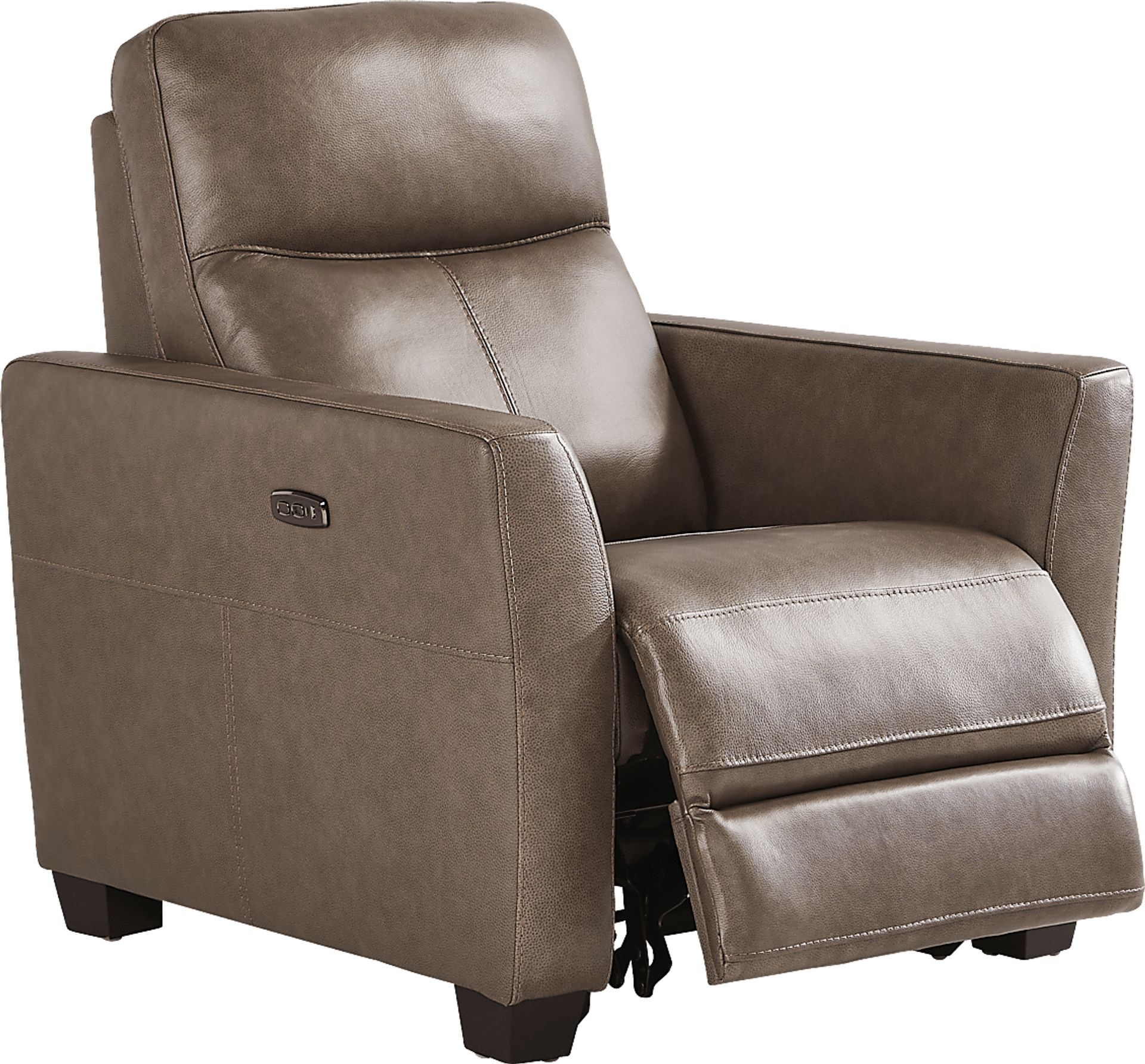 Maestro Mushroom Leather Dual Power Recliner - Image 1