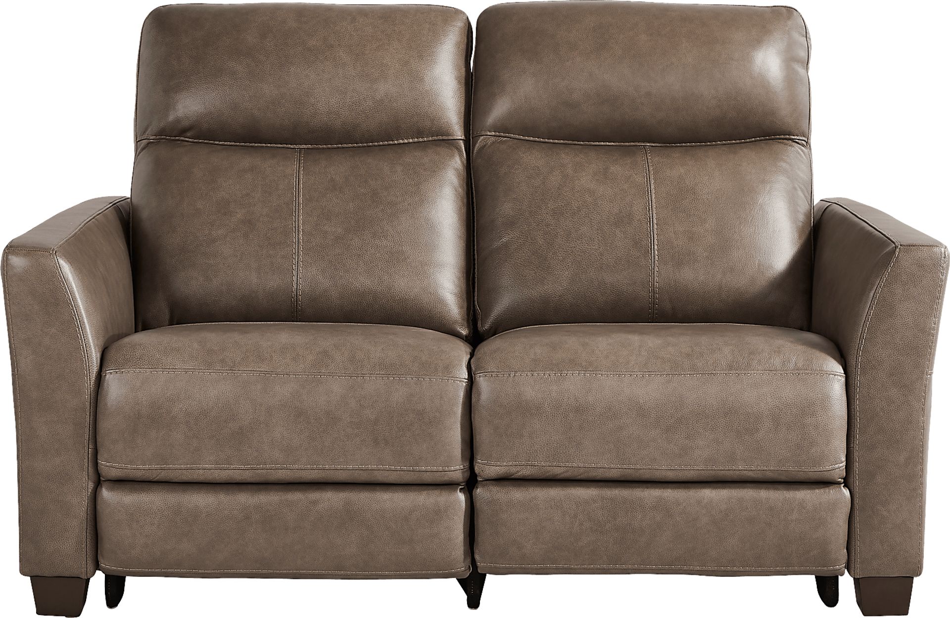 Maestro Mushroom Leather Dual Power Reclining Loveseat - Image 2