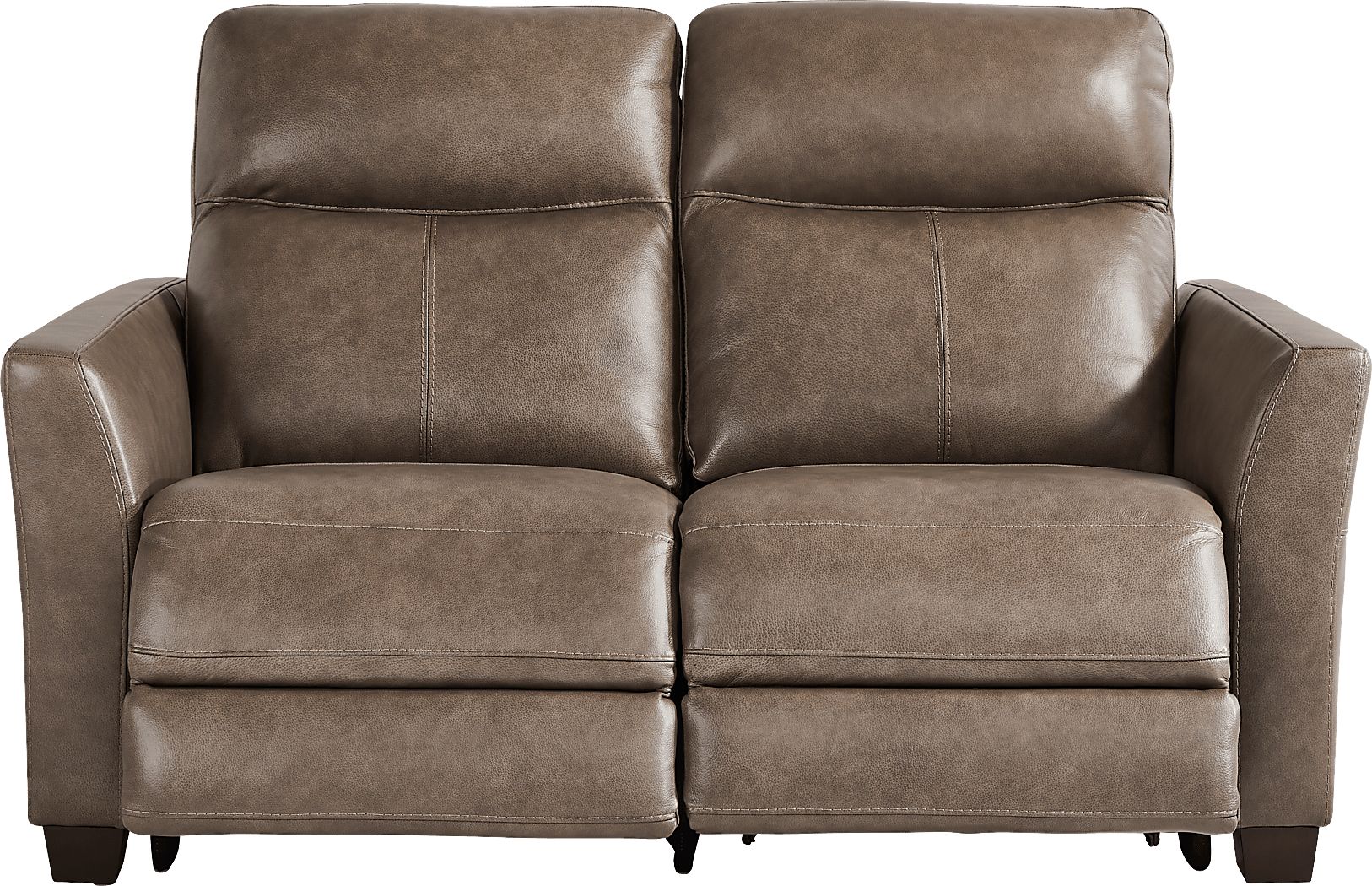 Maestro Mushroom Leather Dual Power Reclining Loveseat