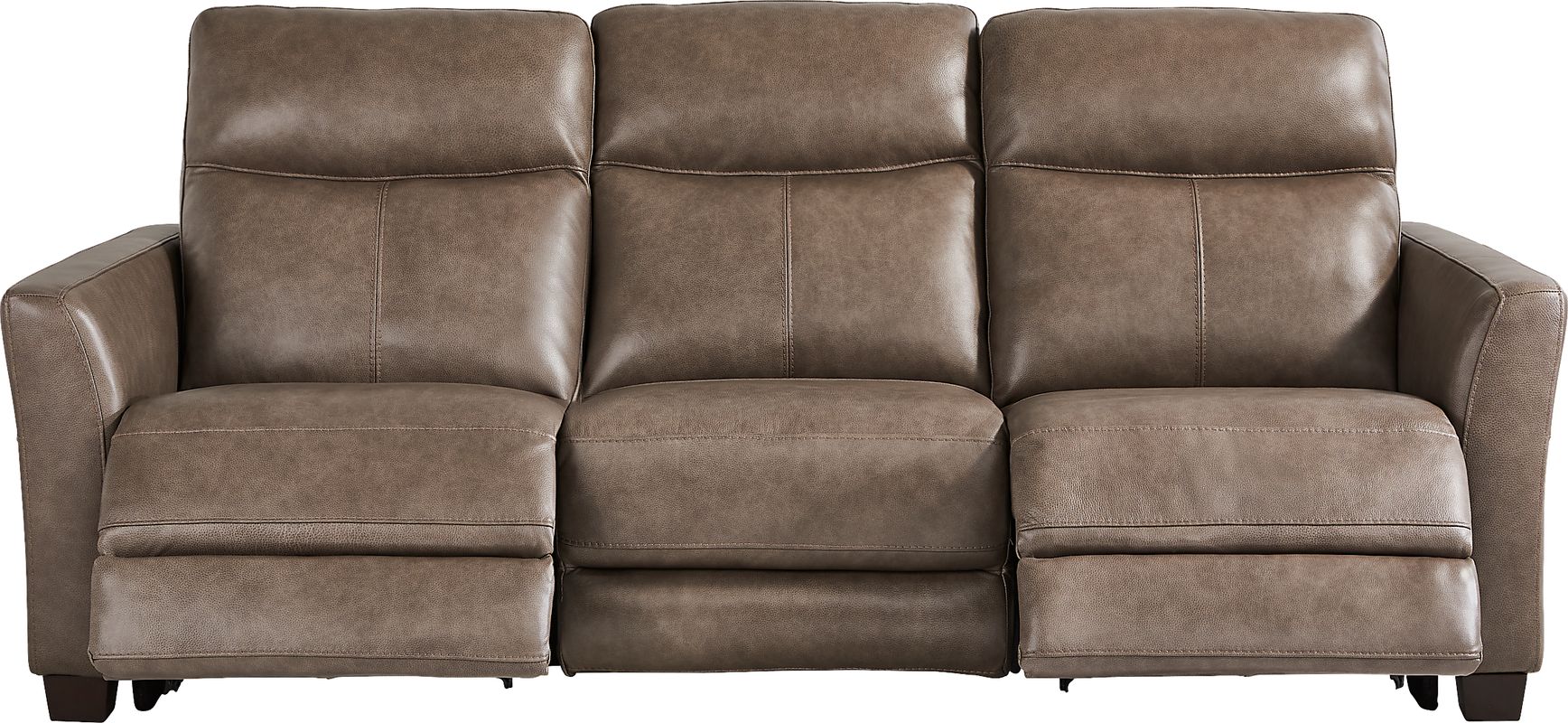 Maestro Mushroom Leather Dual Power Reclining Sofa
