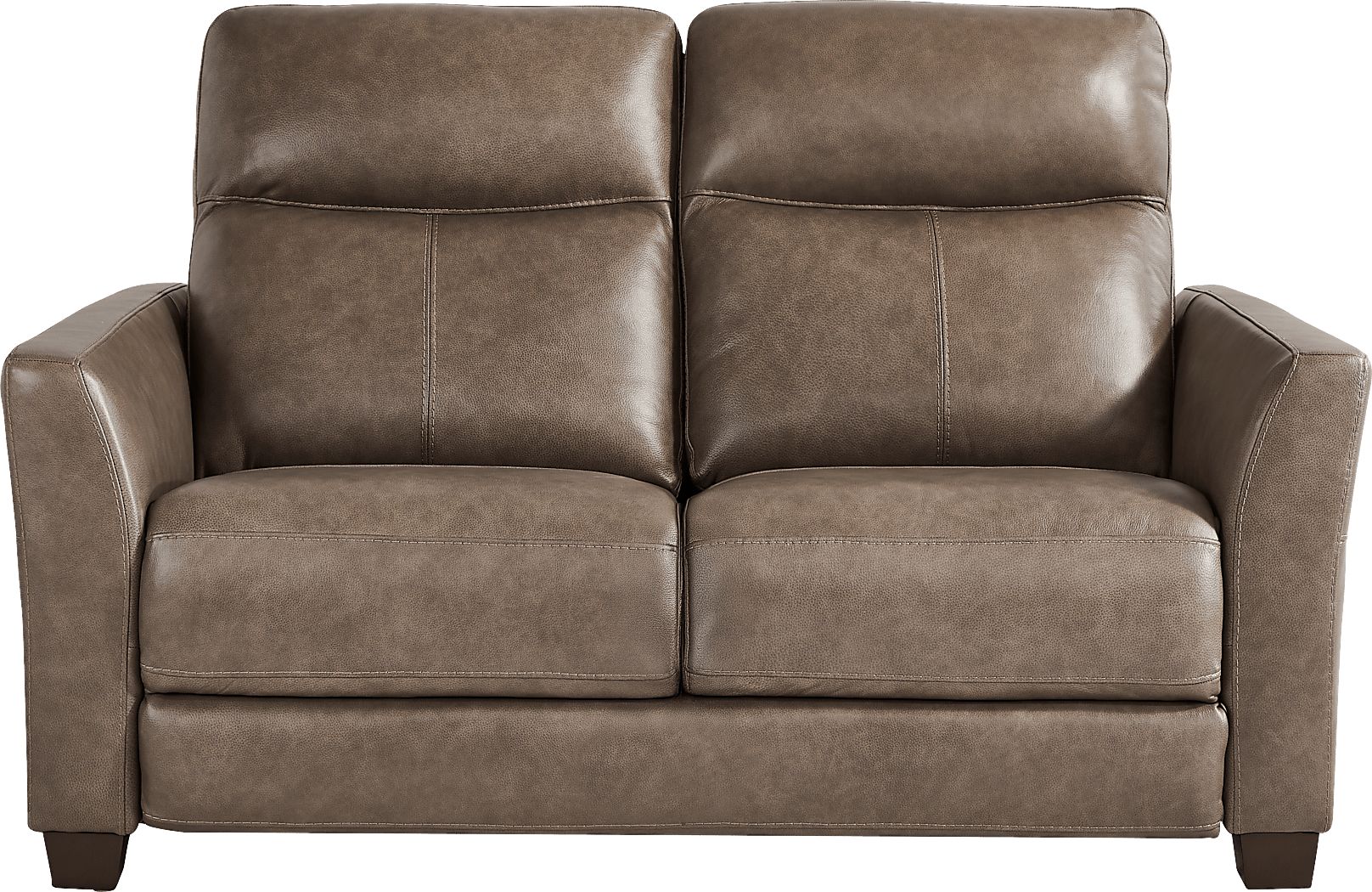 Maestro Mushroom Leather Loveseat
