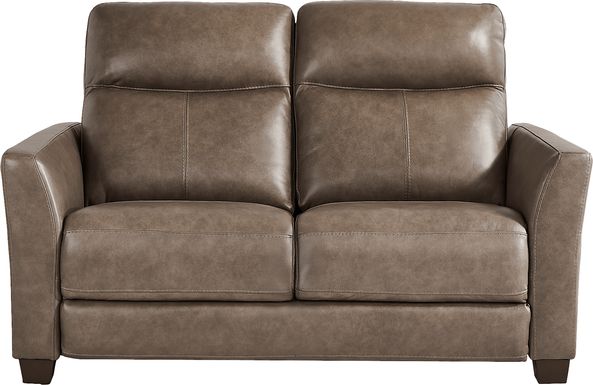 Maestro Mushroom Leather Loveseat