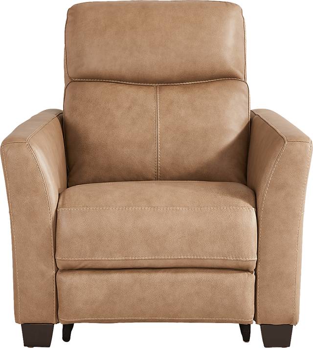 Maestro Sand Leather Dual Power Recliner - Thumbnail - Image 2