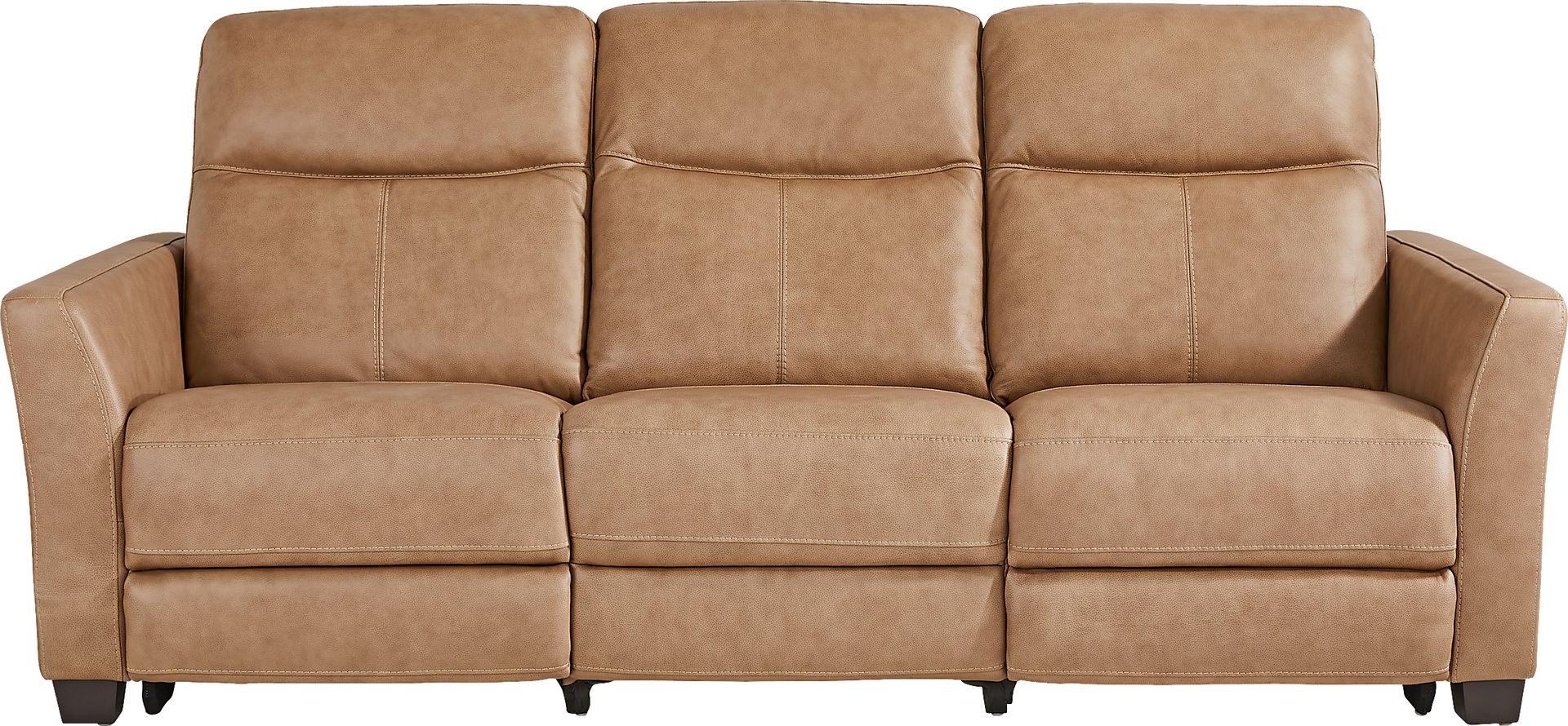 Maestro Sand Leather 5 Pc Living Room with Dual Power Reclining Sofa - Image 3