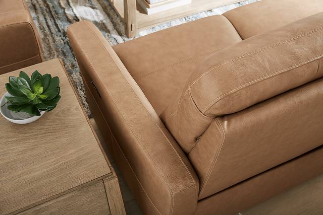 Maestro Sand Leather 5 Pc Living Room with Dual Power Reclining Sofa - Thumbnail - Image 4