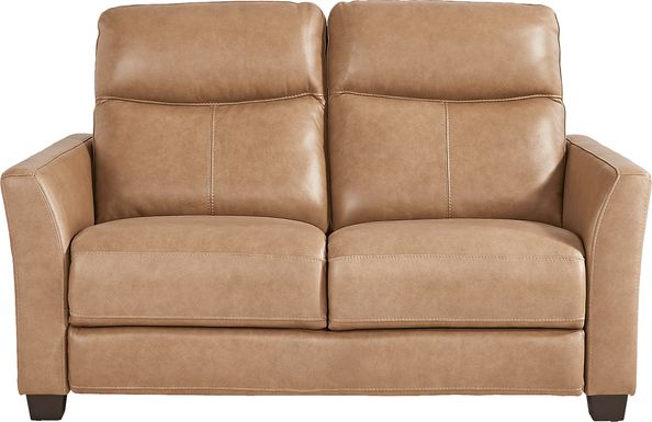 Maestro Sand Leather Loveseat