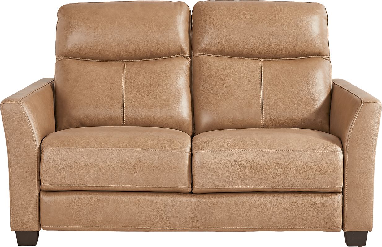 Maestro Sand Leather Loveseat