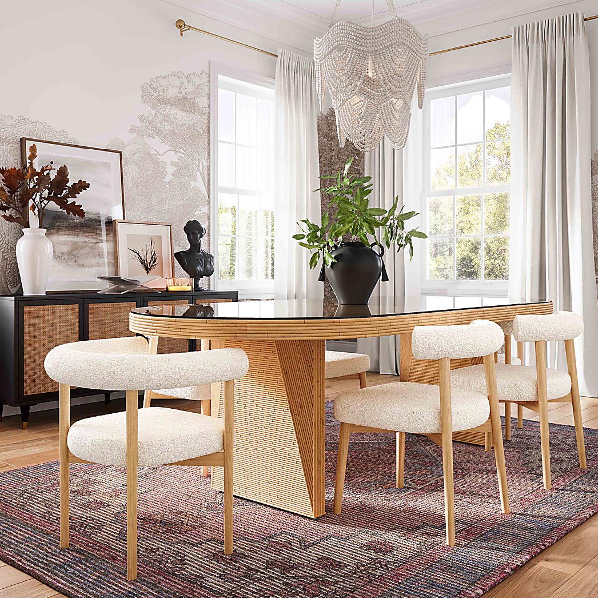 Magaw Light Wood Fruitwood Natural Beige,White Dining Table | Rooms to Go
