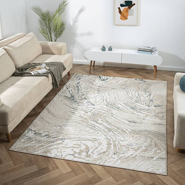 Maged Ivory/Blue 3'11 x 6' Rug - Thumbnail - Image 3