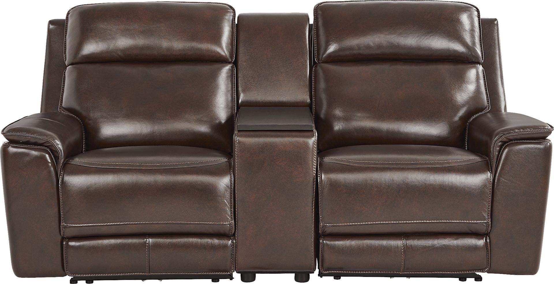 Magellan Chocolate Leather 5 Pc Dual Power Reclining Living Room - Image 11