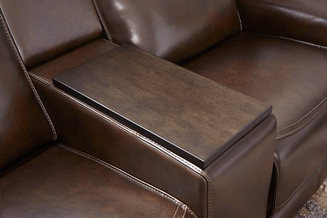 Magellan Chocolate 5 Pc Leather Dual Power Reclining Living Room - Thumbnail - Image 15