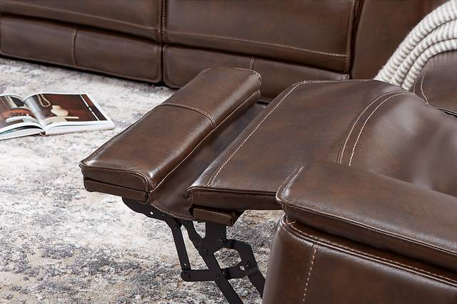 Magellan Chocolate Leather Reclining Loveseat - Thumbnail - Image 3
