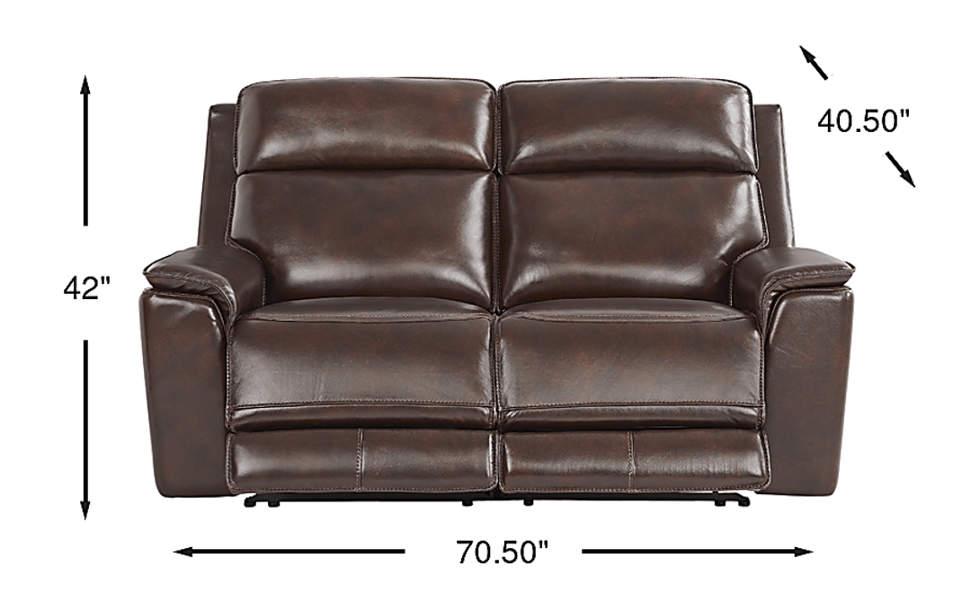 Magellan Leather Non-Power Reclining Loveseat