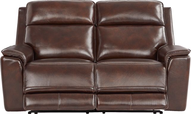 Magellan Chocolate Leather Reclining Loveseat