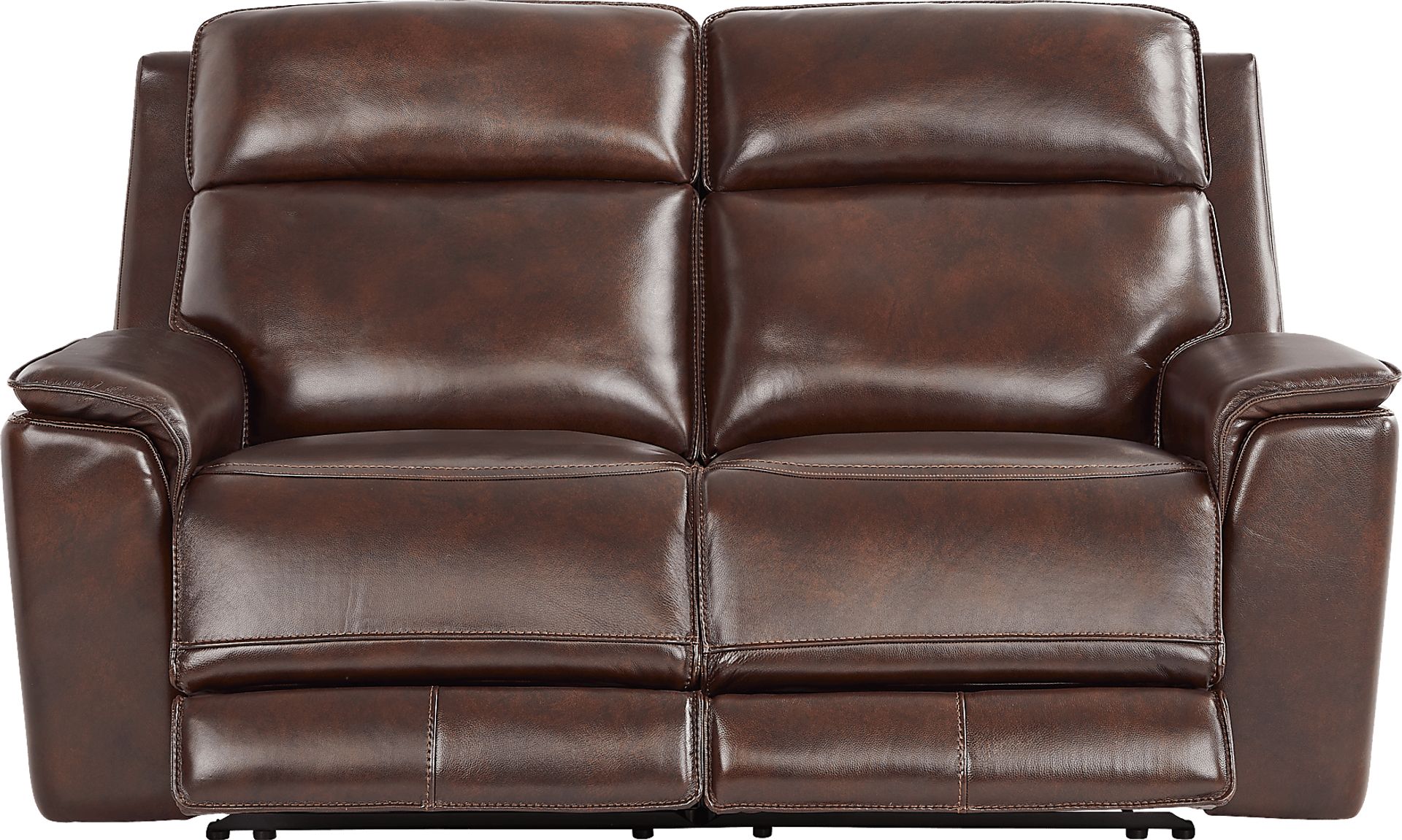 Magellan Chocolate Leather Reclining Loveseat - Image 1