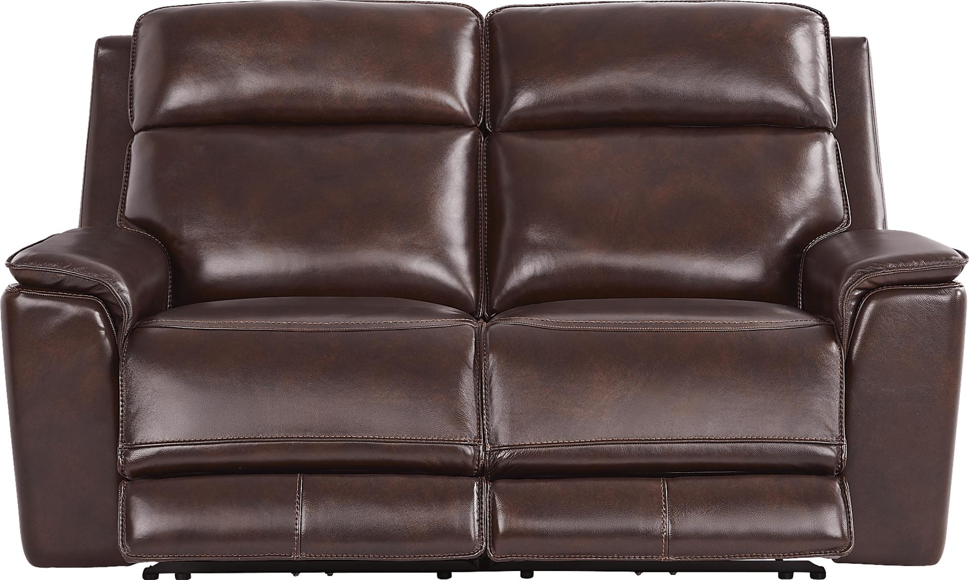Magellan Merlot Leather Dual Power Reclining Loveseat