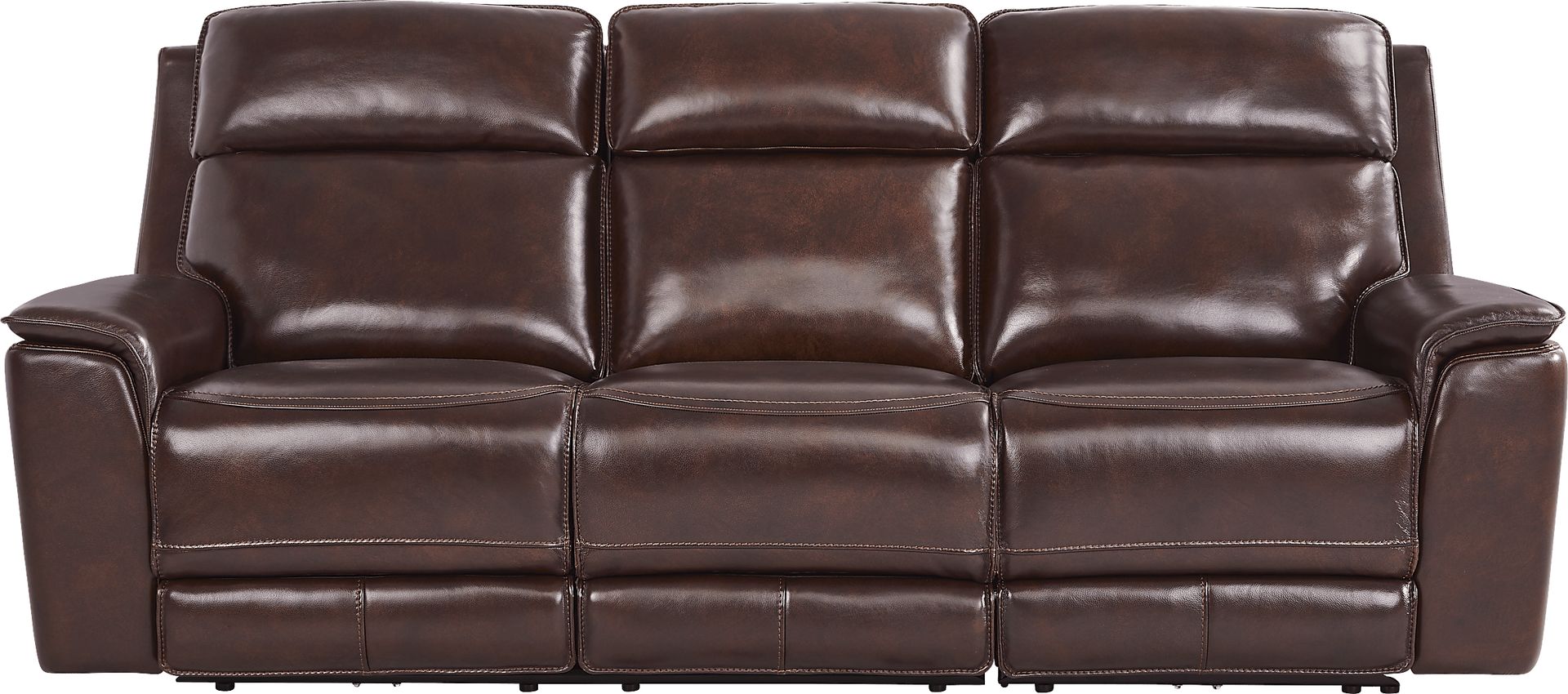 Magellan Merlot Leather Dual Power Reclining Sofa - Image 2