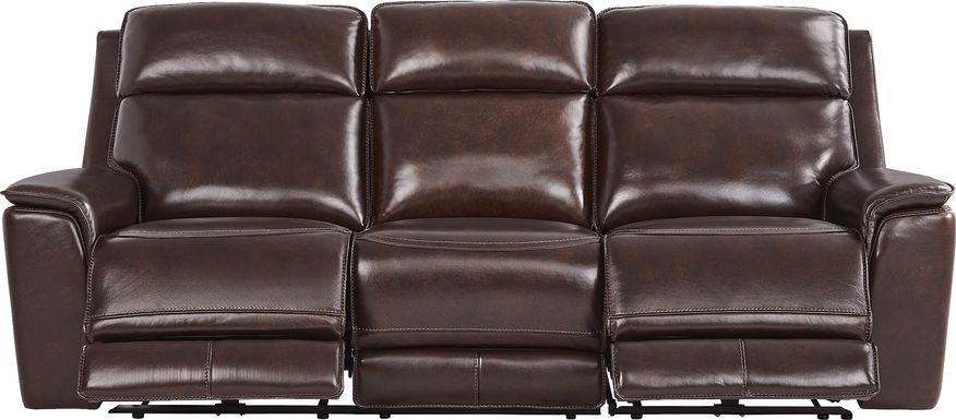 Magellan Merlot Leather Dual Power Reclining Sofa