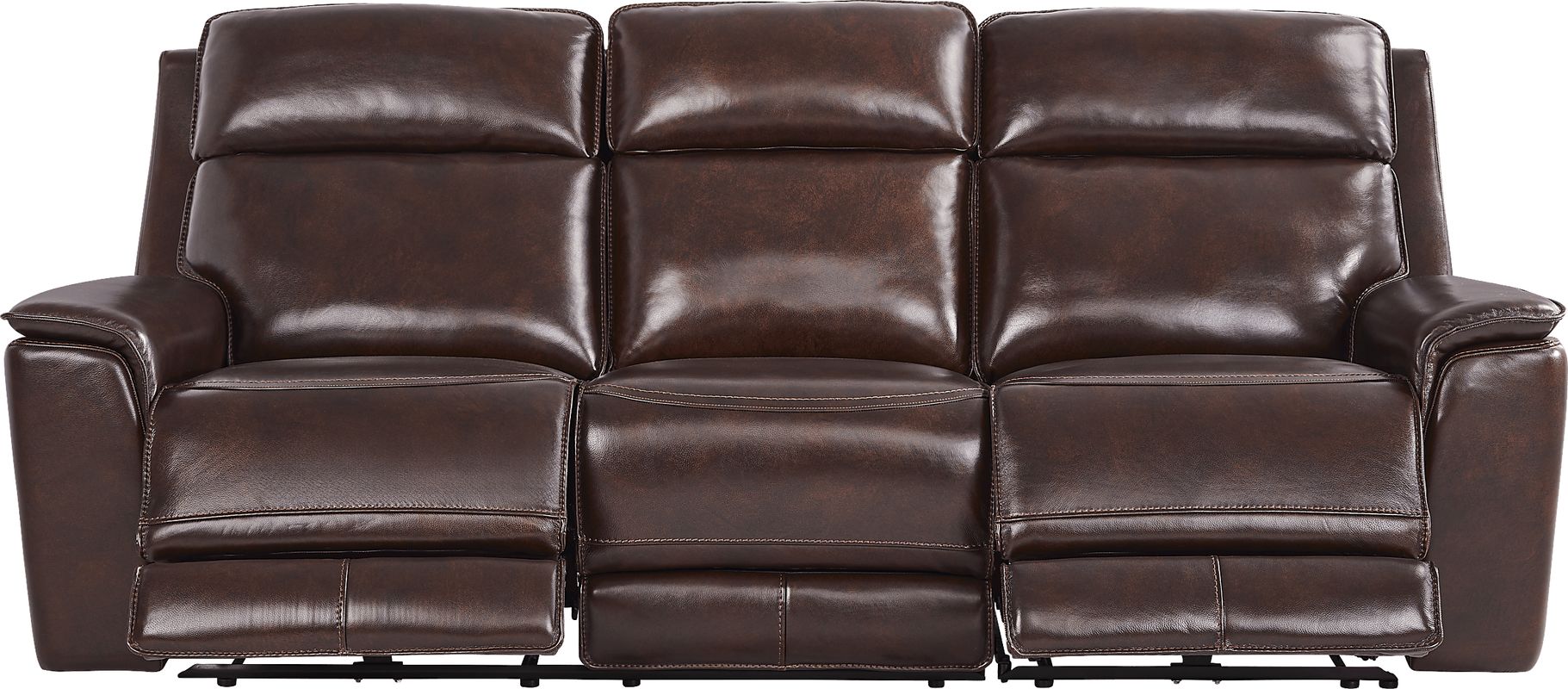 Magellan Merlot Leather Dual Power Reclining Sofa