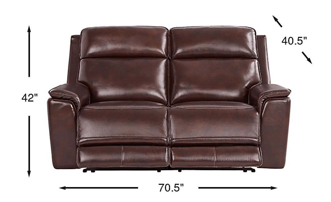 Magellan Leather Non-Power Reclining Loveseat
