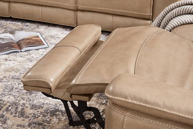 Magellan Sand 2 Pc Leather Dual Power Reclining Living Room - Thumbnail - Image 12