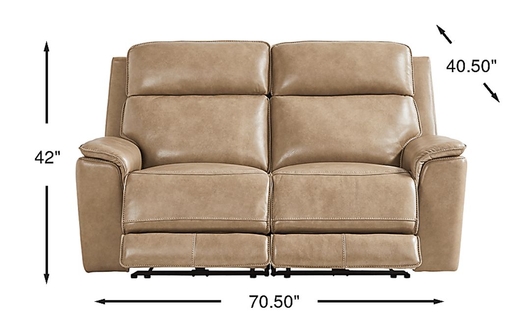 Magellan Leather Dual Power Reclining Loveseat