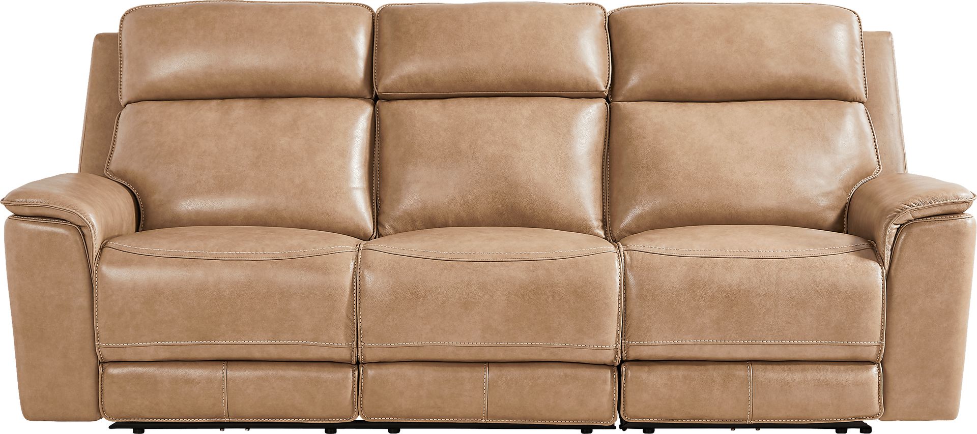 Magellan Sand Leather Dual Power Reclining Sofa - Image 5